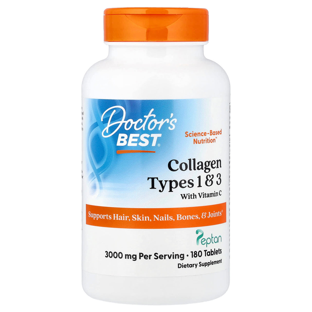 Collagen Types 1 and 3 with Vitamin C, 1000mg, Doctor's Best, 180 tablets