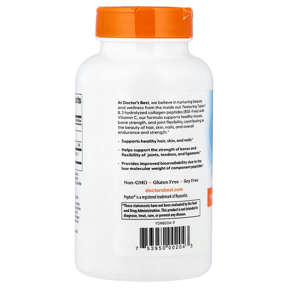 Collagen Types 1 and 3 with Vitamin C, 1000mg, Doctor's Best, 180 tablets