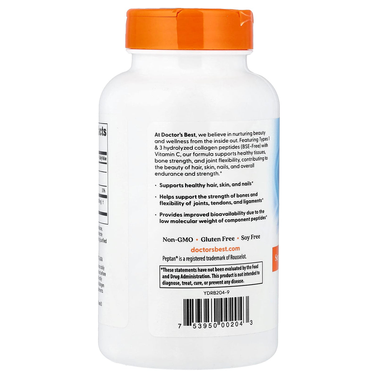 Collagen Types 1 and 3 with Vitamin C, 1000mg, Doctor's Best, 180 tablets