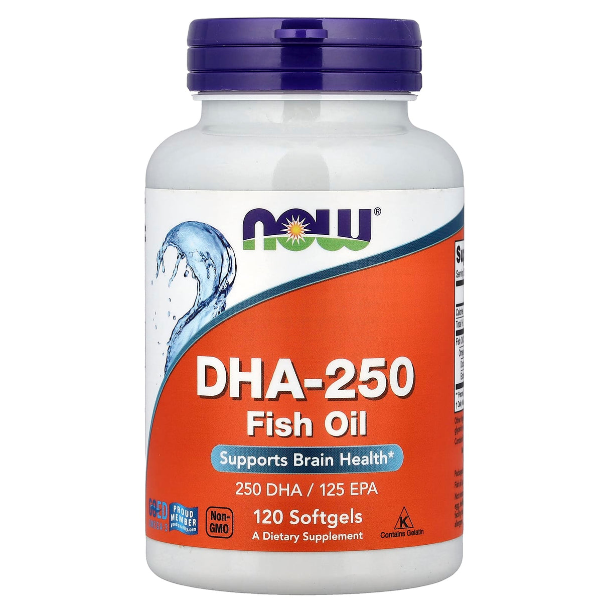DHA-250, Omega 3, Now Foods, 120 softgels