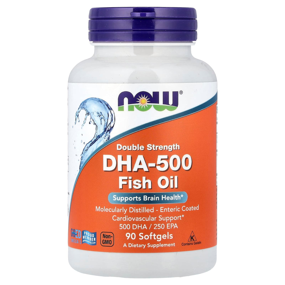 DHA-500 Omega 3, 500 DHA / 250 EPA, Now Foods, 90 softgels