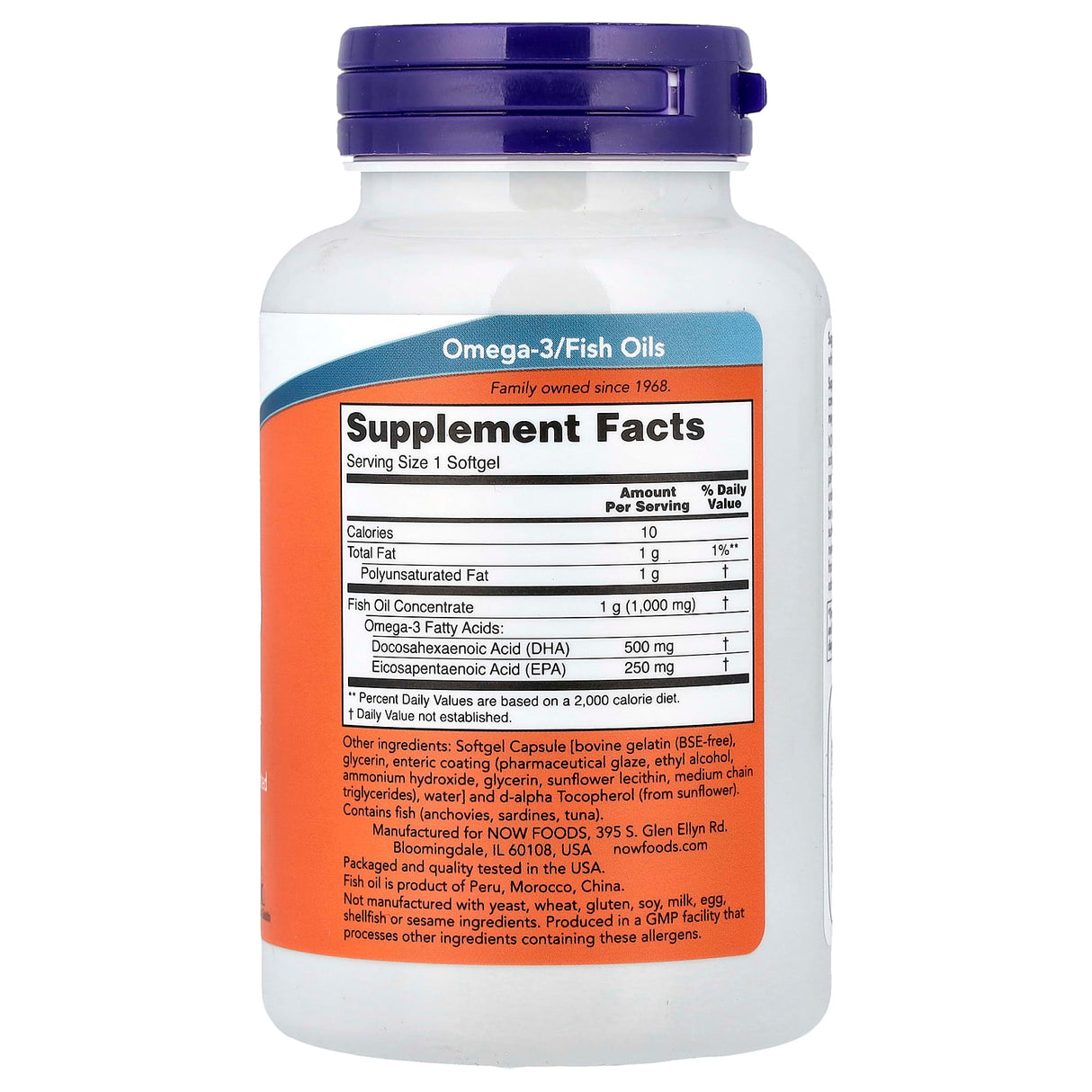 DHA-500 Omega 3, 500 DHA / 250 EPA, Now Foods, 90 softgels