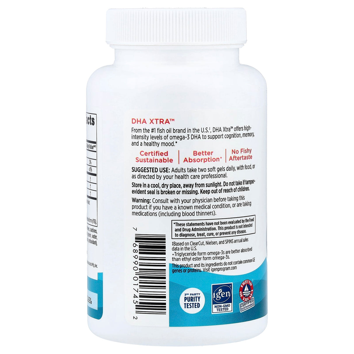 DHA Xtra Omega 3, 960 mg, Nordic Naturals, 60 softgels