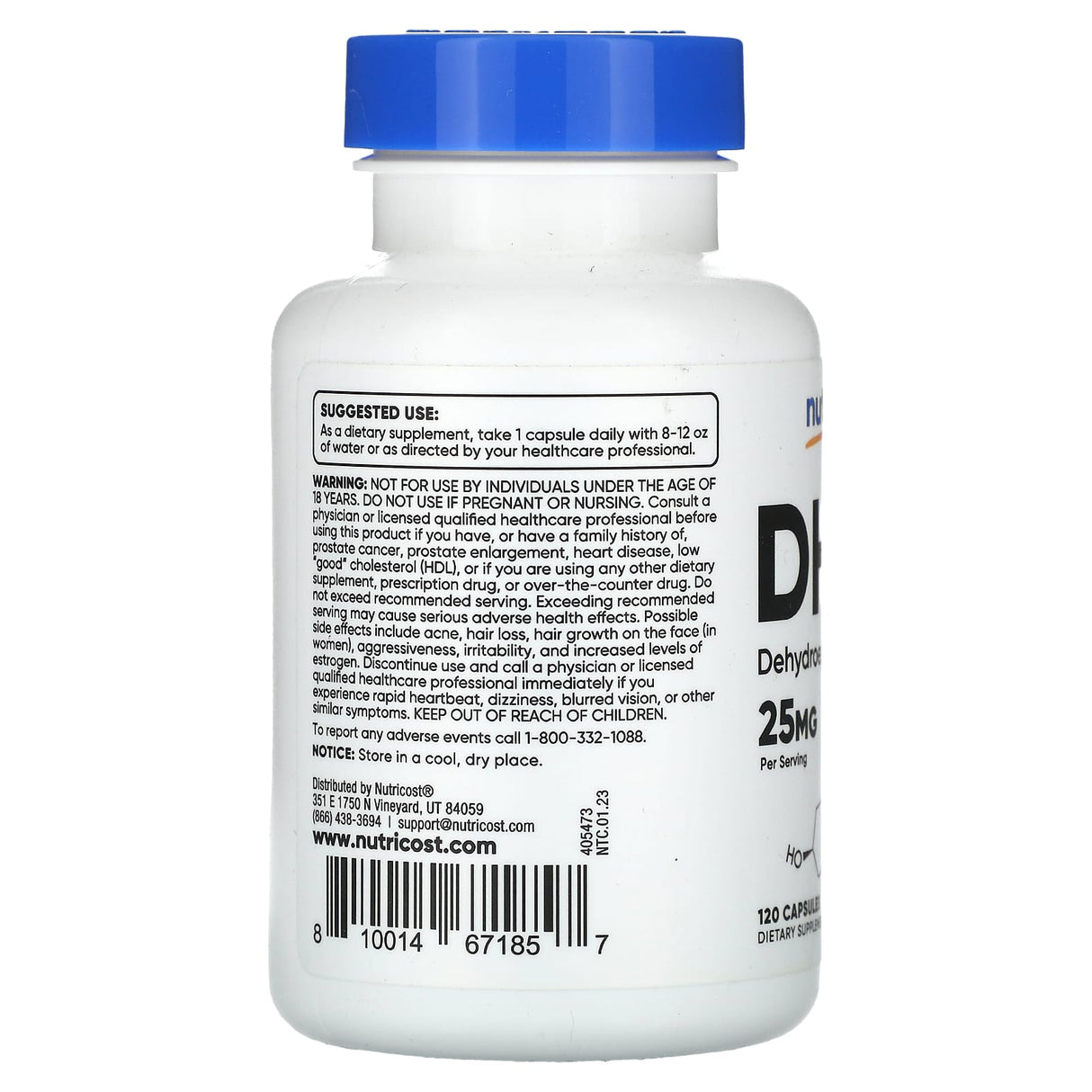 DHEA (Suport Hormonal), 25 mg, Nutricost, 120 Capsule
