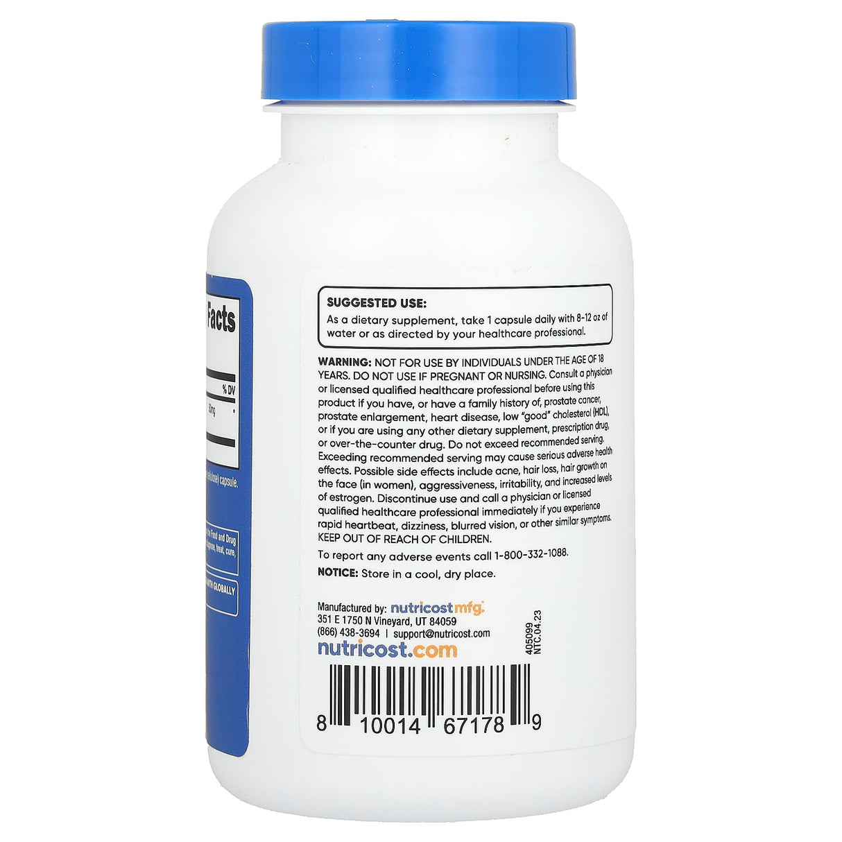 DHEA (Suport Hormonal), 50 mg, Nutricost, 240 Capsule
