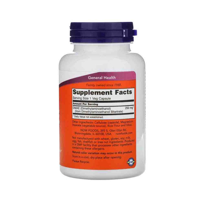 DMAE (Dimetiletanolamină), 250mg, Now Foods, 100 capsule