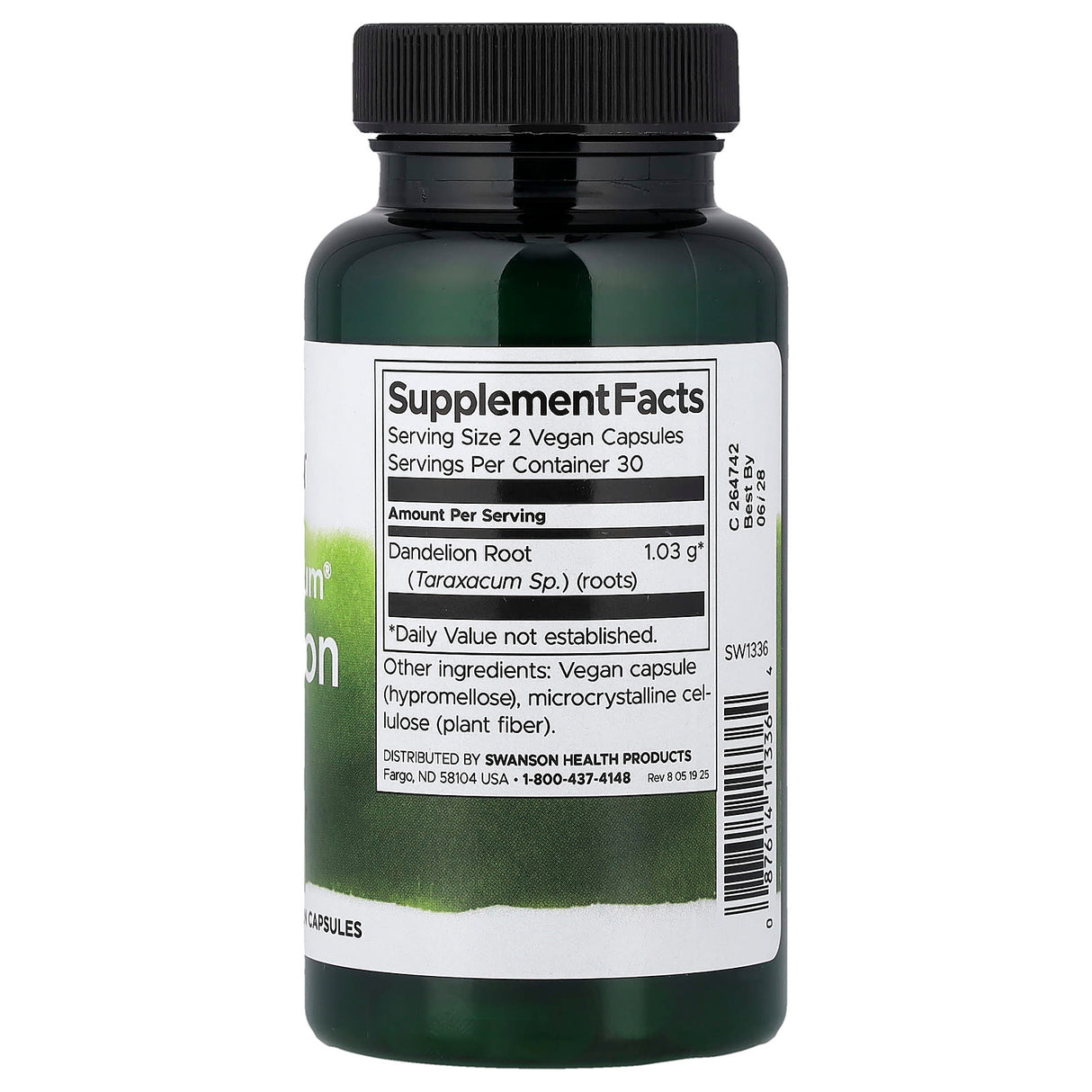 Dandelion Root (Papadie), 515mg, Swanson, 60 capsule SW1336