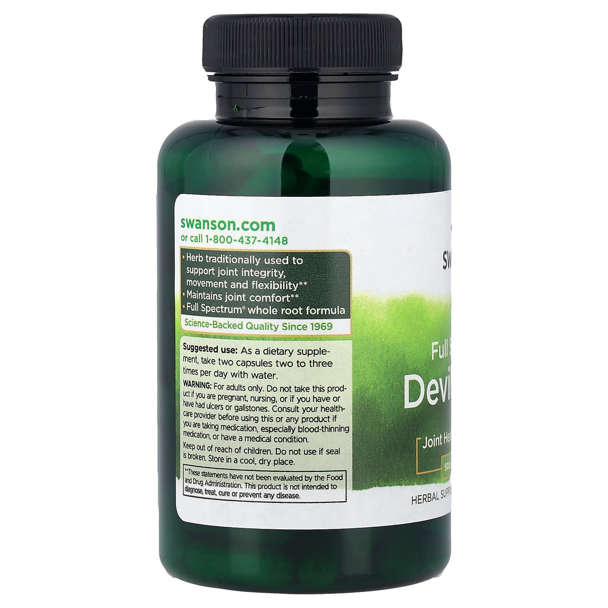 Devil's Claw (Gheara Diavolului), 500mg, Swanson, 100 capsule SW959