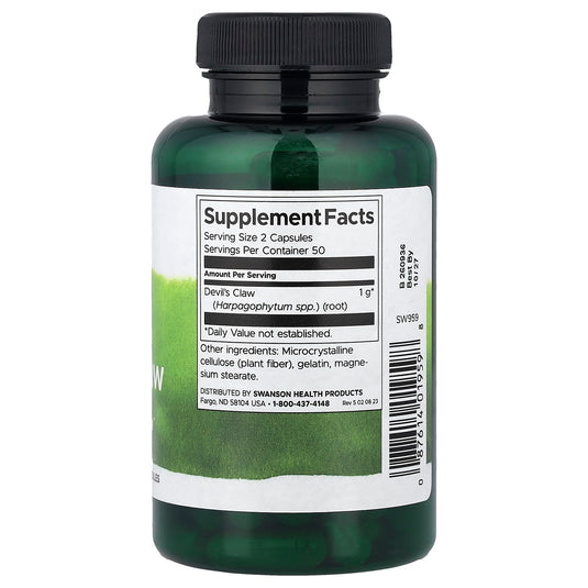 Devil's Claw (Gheara Diavolului), 500mg, Swanson, 100 capsule SW959