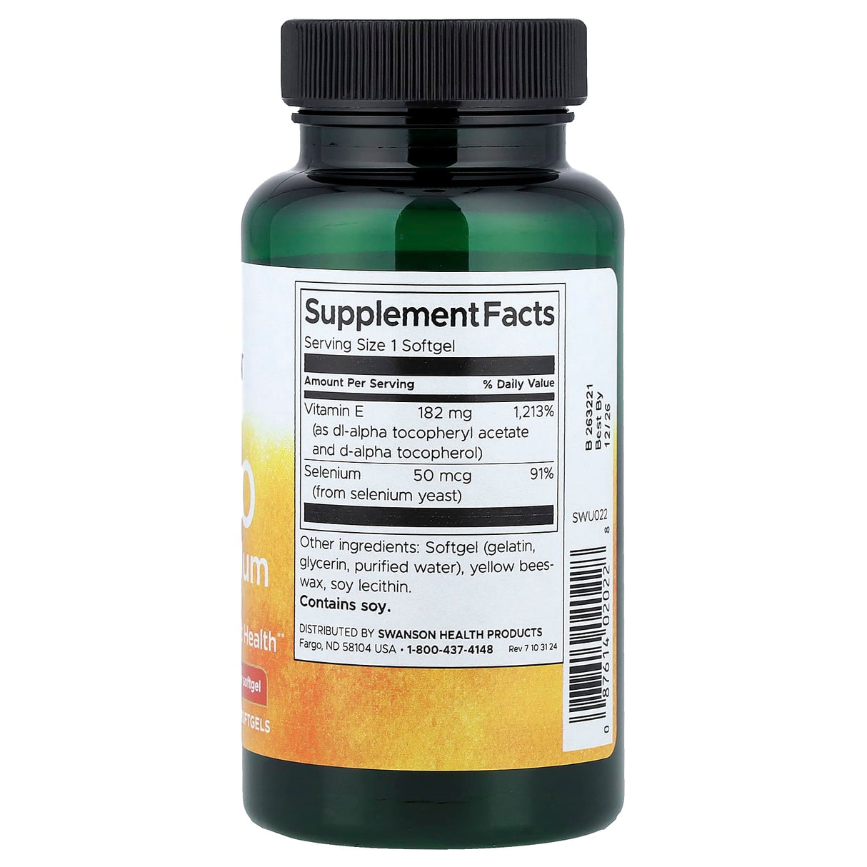 E-400 with Selenium, Swanson, 90 softgels SWU022