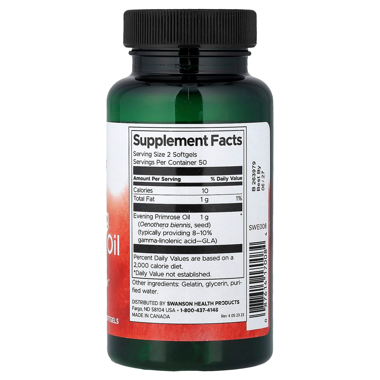 Evening Primrose Oil, 500 mg, Swanson, 100 softgels SWE008