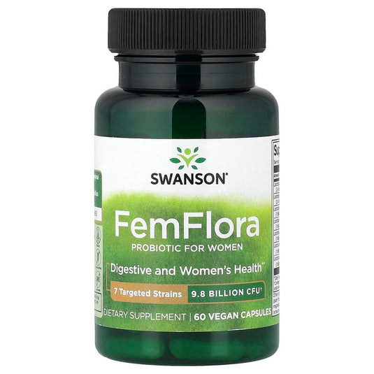 FemFlora Probiotic for Women, 9.8 Billion, Swanson, 60 capsule SWU534