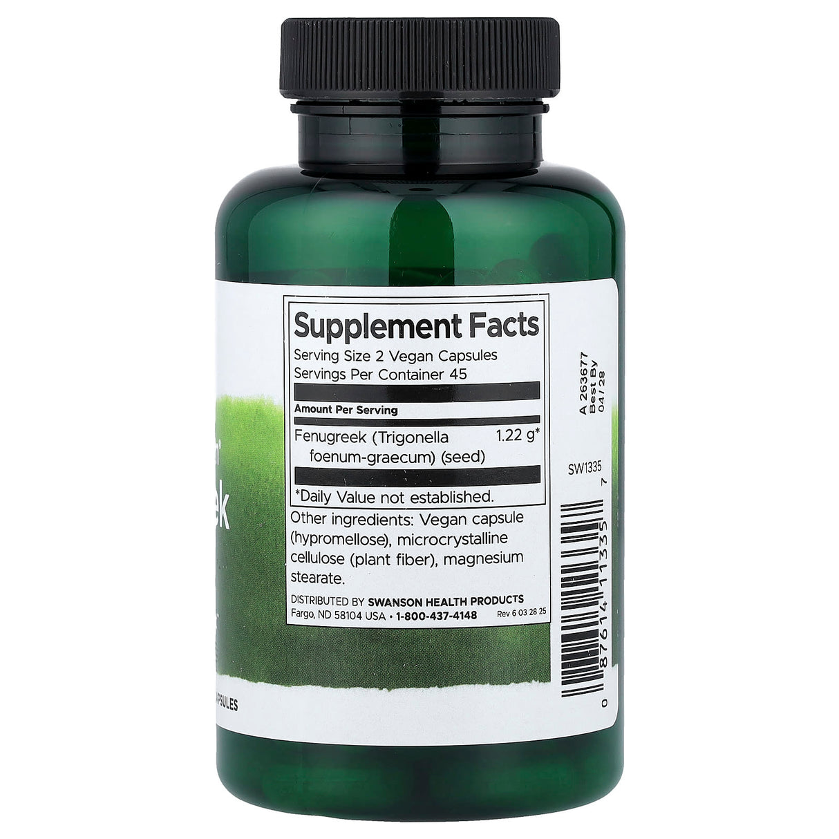 Fenugreek Seed (Semintele de Schinduf), 610 mg, Swanson, 90 capsules SW1335