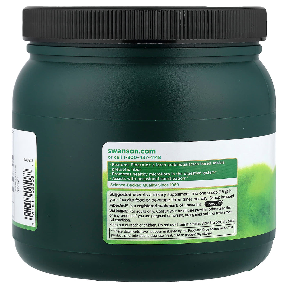 FiberAid (Fibre Prebiotice) Arabinogalactan, Swanson, 250g SWU508