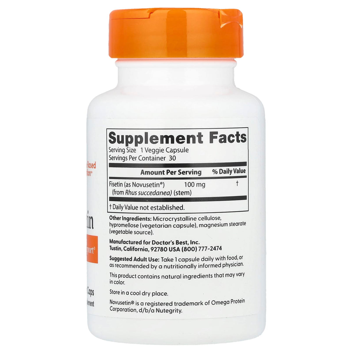Fisetin with Novusetin (Flavonoid) 100 mg, Doctor's Best, 30 capsule