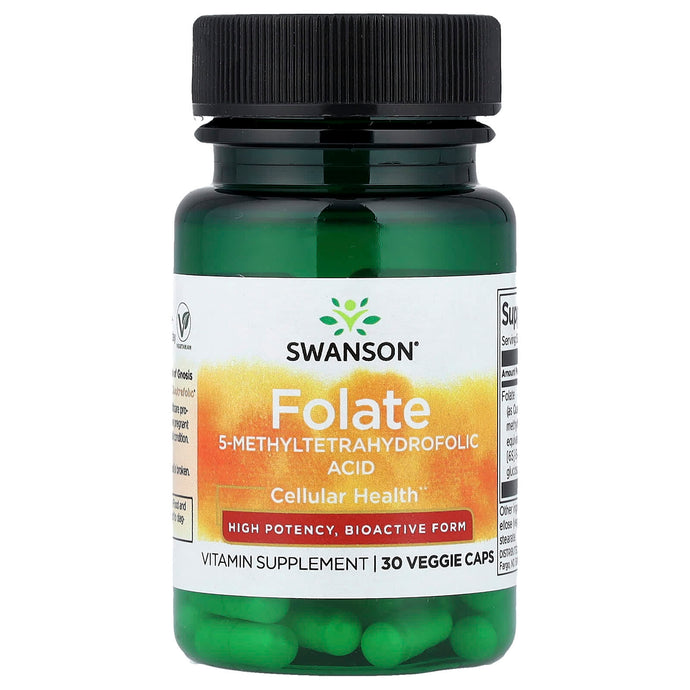 Folate (5-Methyltetrahydrofolic Acid), 800mcg, Swanson, 30 capsule SWU714