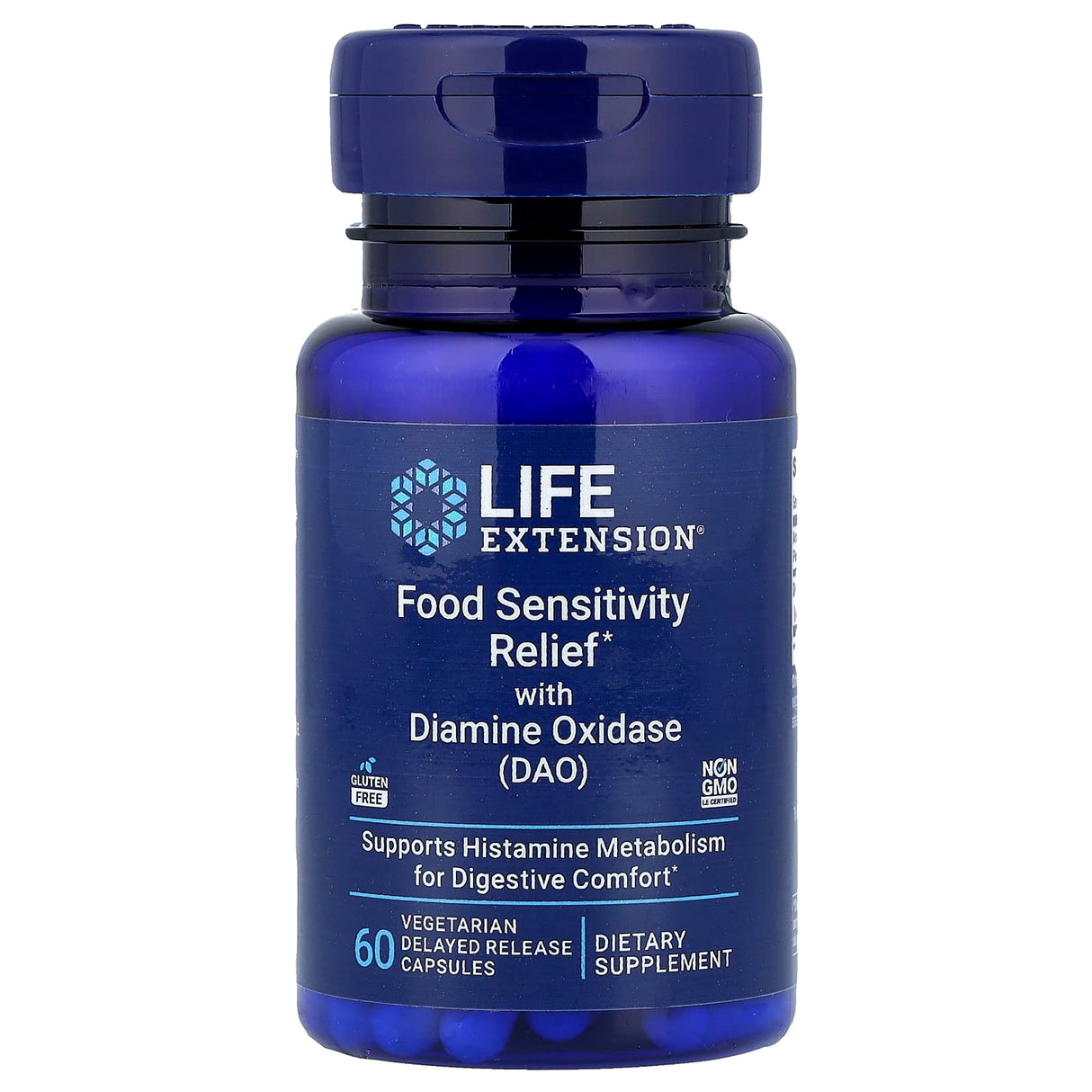 Food Sensitivity Relief with Diamine Oxidase (DAO), Life Extension, 60 capsule