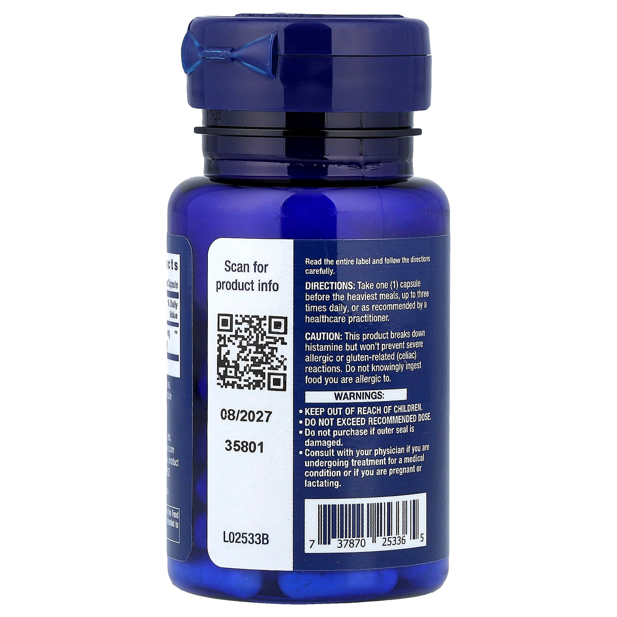 Food Sensitivity Relief with Diamine Oxidase (DAO), Life Extension, 60 capsule