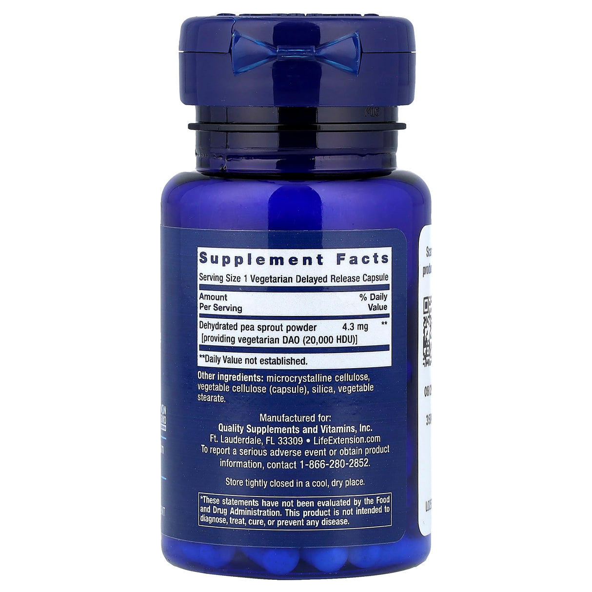 Food Sensitivity Relief with Diamine Oxidase (DAO), Life Extension, 60 capsule