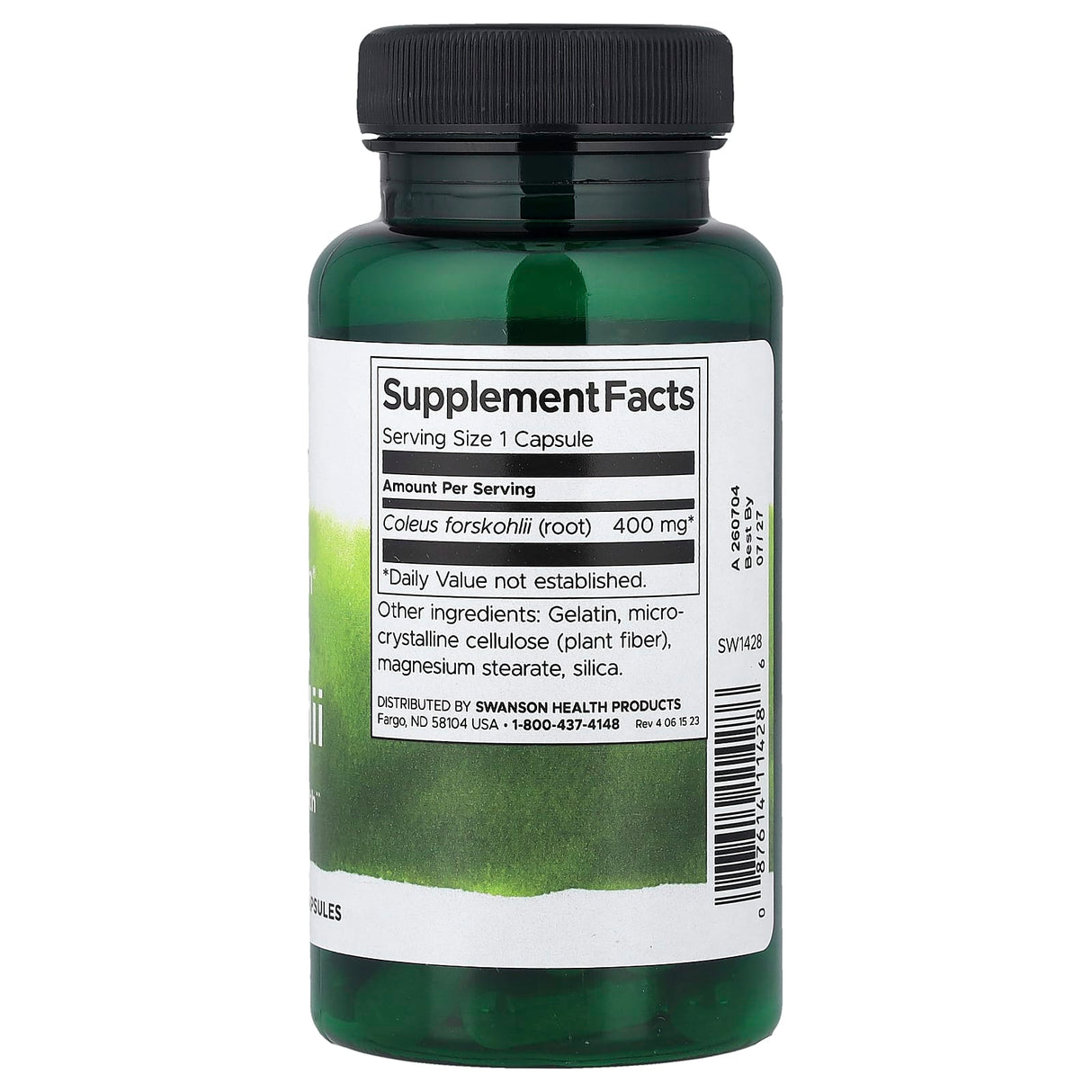 Full Spectrum Coleus Forskohlii, 400mg, Swanson, 60 capsule SW1428