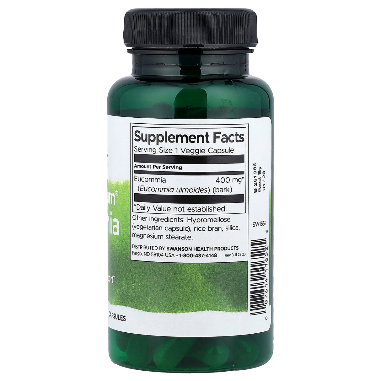 Full Spectrum Eucommia Bark, 400 mg, Swanson, 60 capsule SW1652