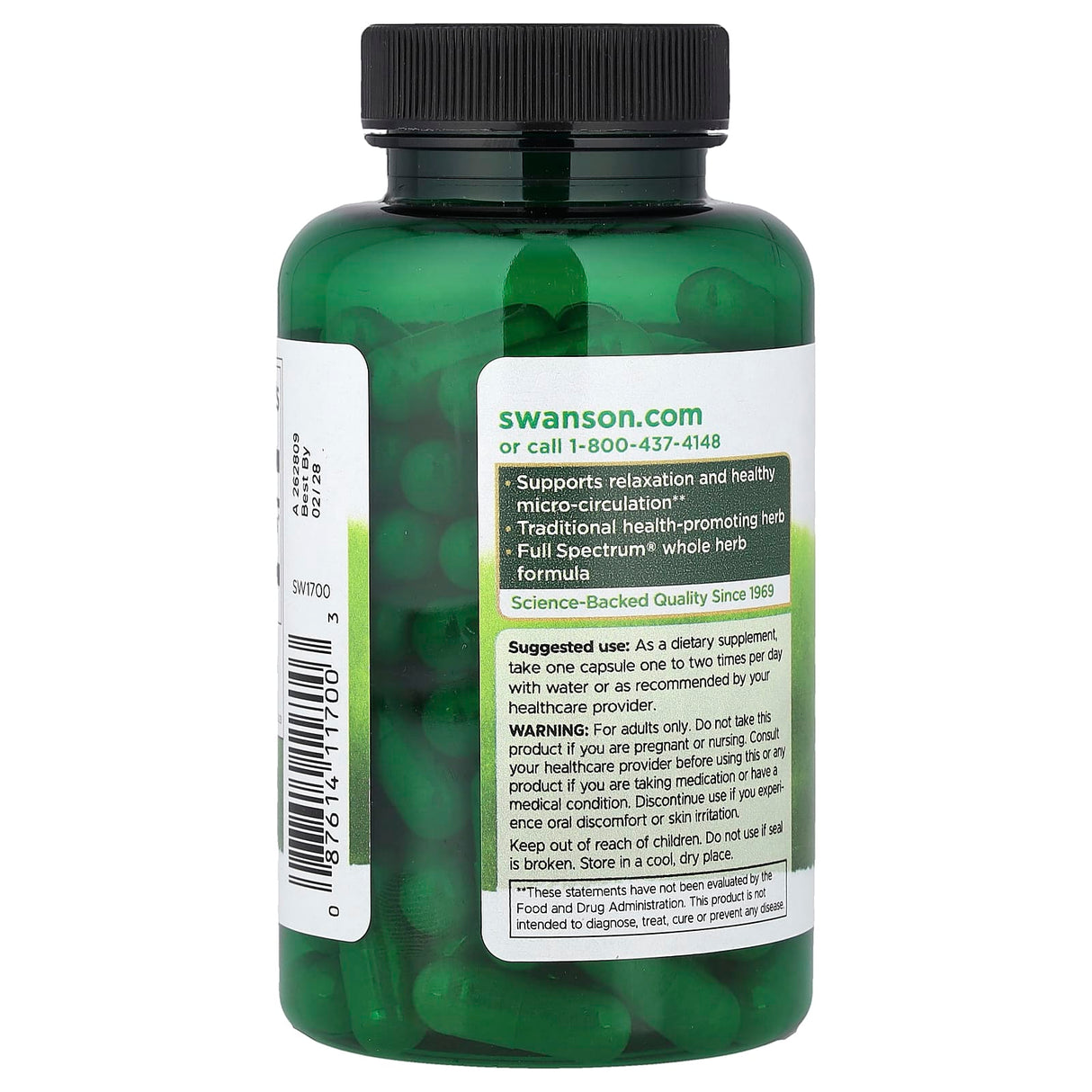 Full Spectrum Feverfew (Spilcuță), 380mg, Swanson, 100 capsule SW1700