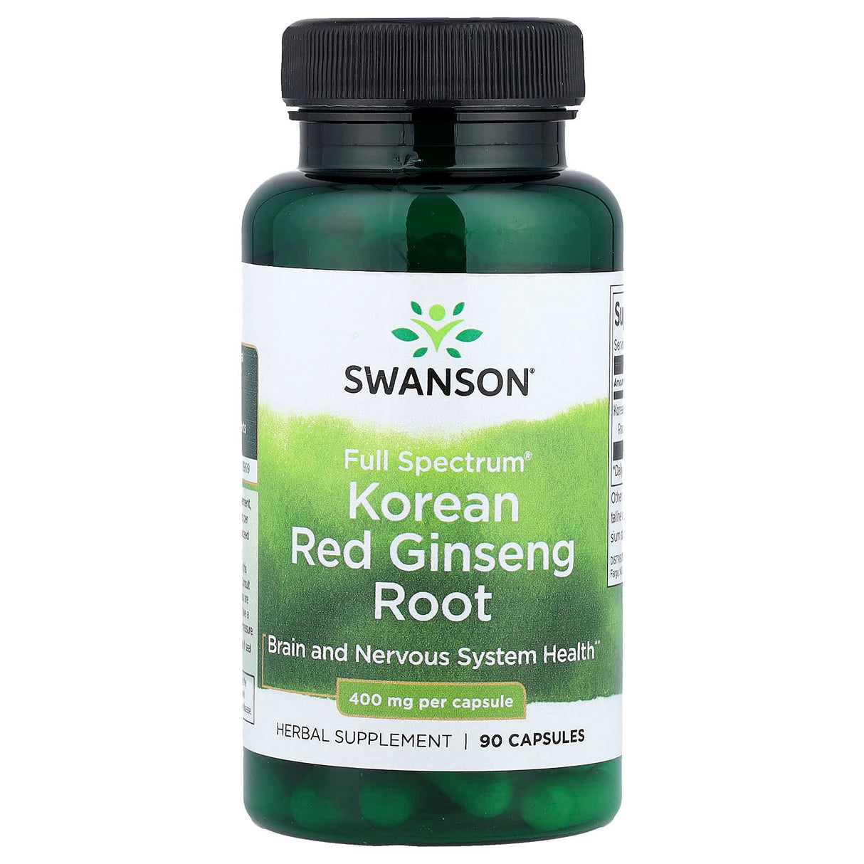 Full Spectrum Korean Red Ginseng Root, 400mg, Swanson, 90 capsule SW1136