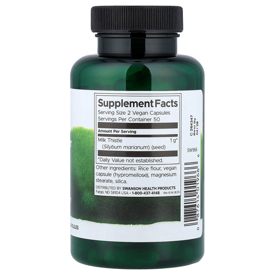 Full Spectrum Milk Thistle (Armurariu), 500mg, Swanson, 100 capsule SW966