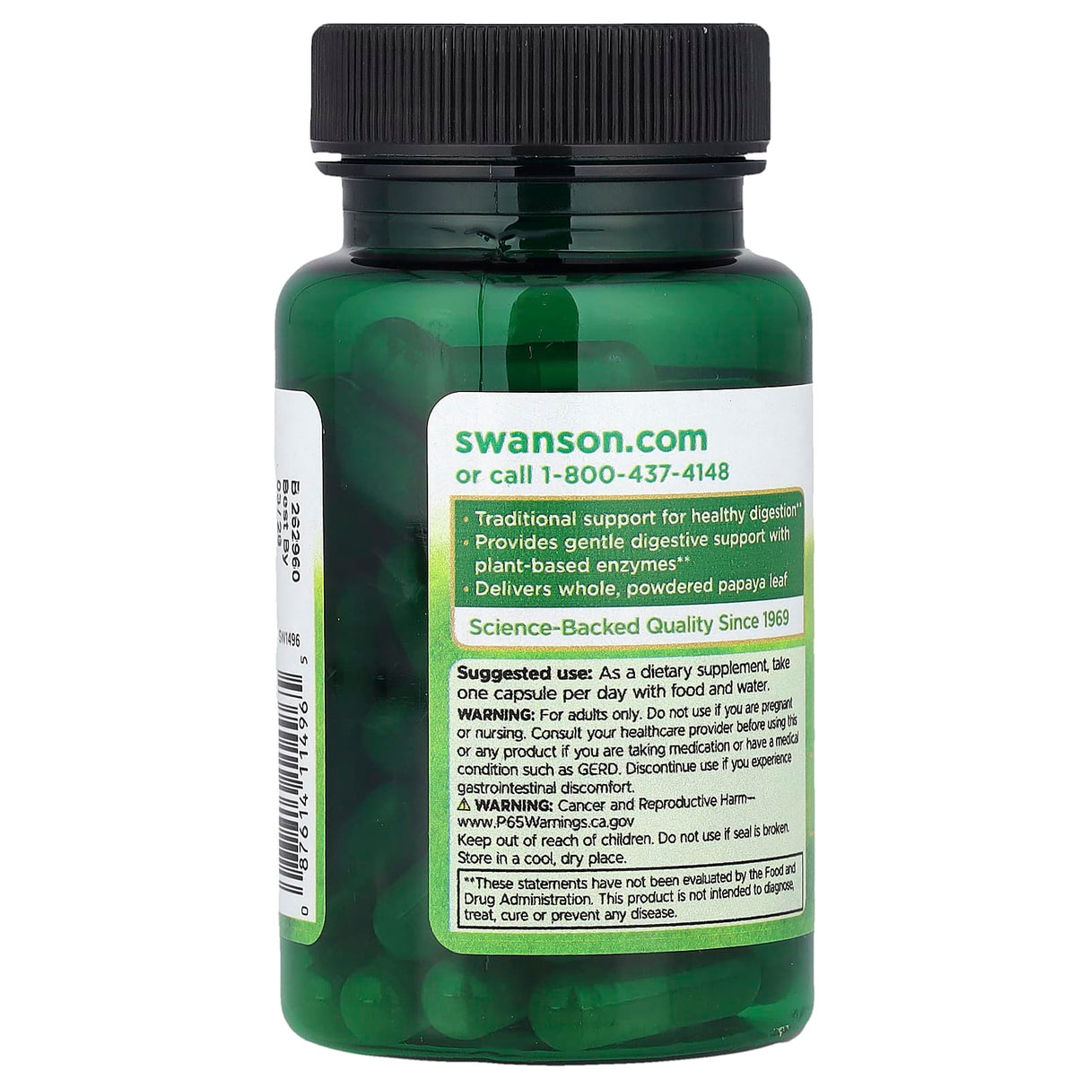 Full Spectrum Papaya Leaf, 400 mg, Swanson, 60 capsule SW1496