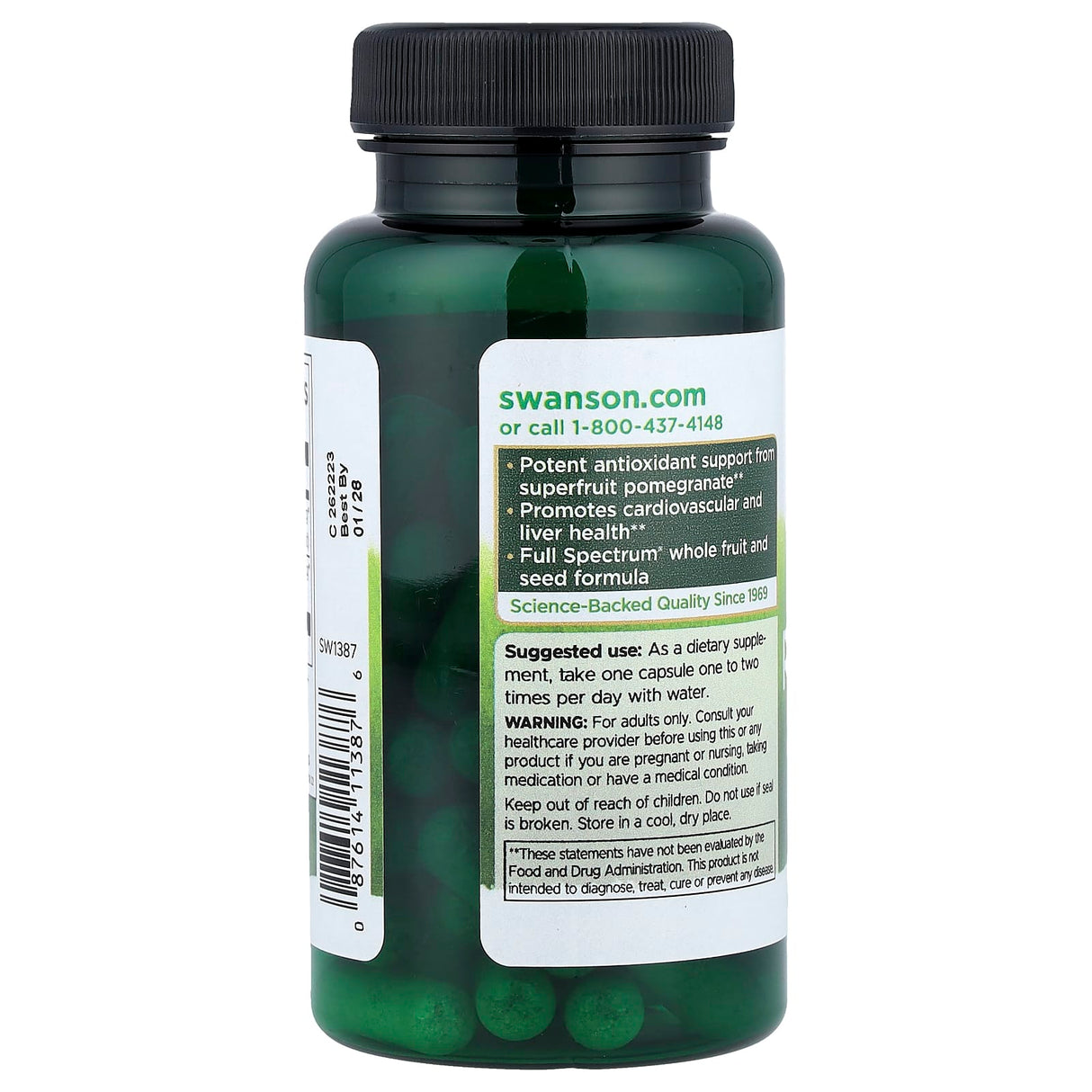 Full Spectrum Pomegranate (Rodie), 500 mg, Swanson, 60 capsule SW1387