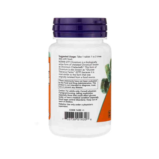 Chromium GTF, Crom 200mcg, Now Foods, 100 tablete