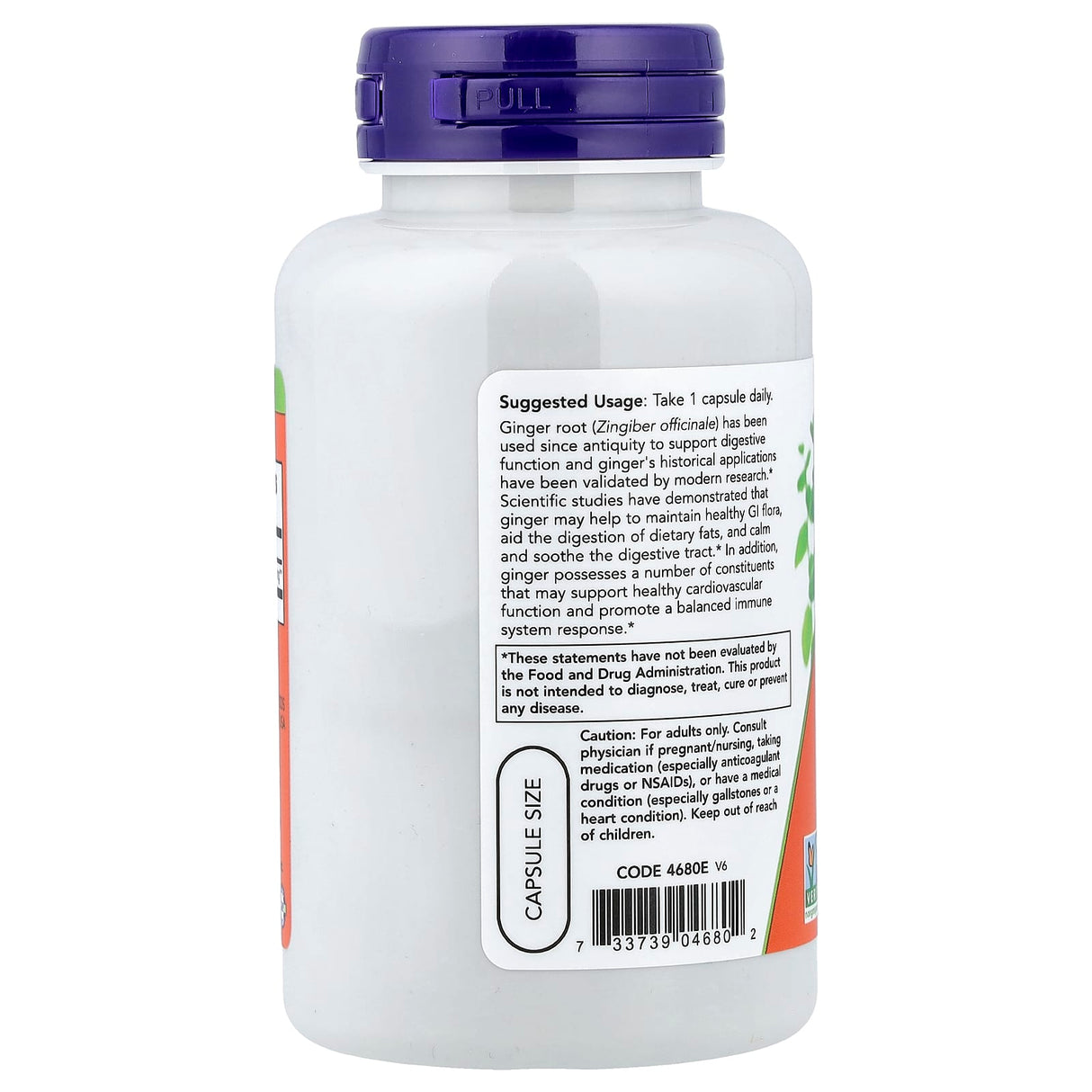 Ginger Root, (Ghimbir) 550mg, Now Foods, 100 capsule