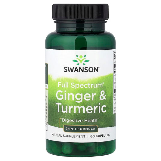 Ginger & Turmeric Full Spectrum, 300mg, Swanson, 60 capsule SW1286