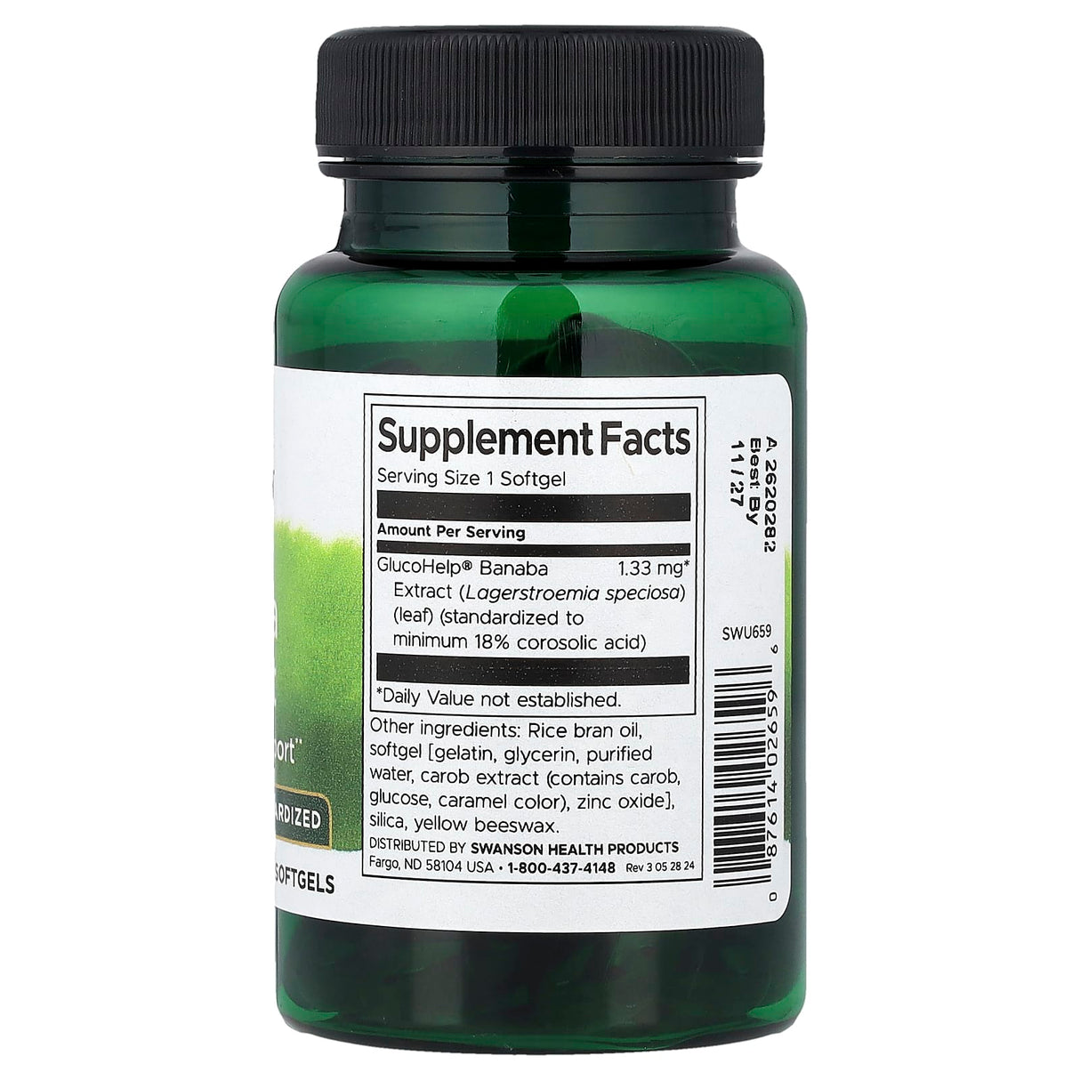 GlucoHelp, Banaba Extract (Reglarea Glicemiei), Swanson, 60 Softgels SWU659