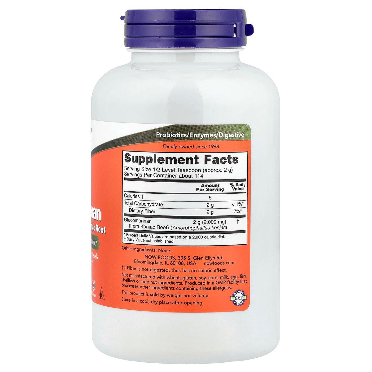 Glucomannan, Pure Powder (Fibre Solubile), Now Foods, 227 g