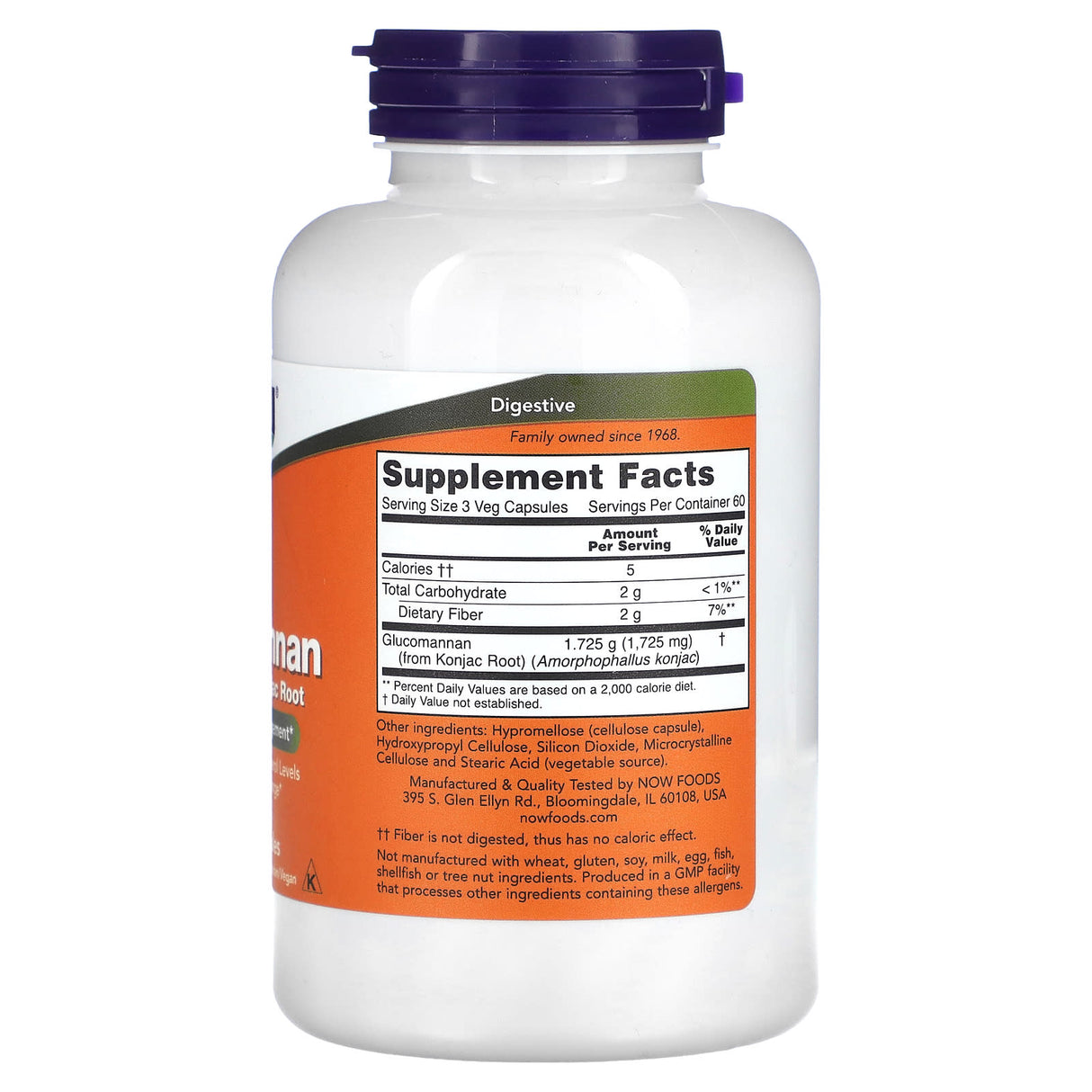 Glucomannan from Konjac Root, 575mg, Now Foods, 180 capsule