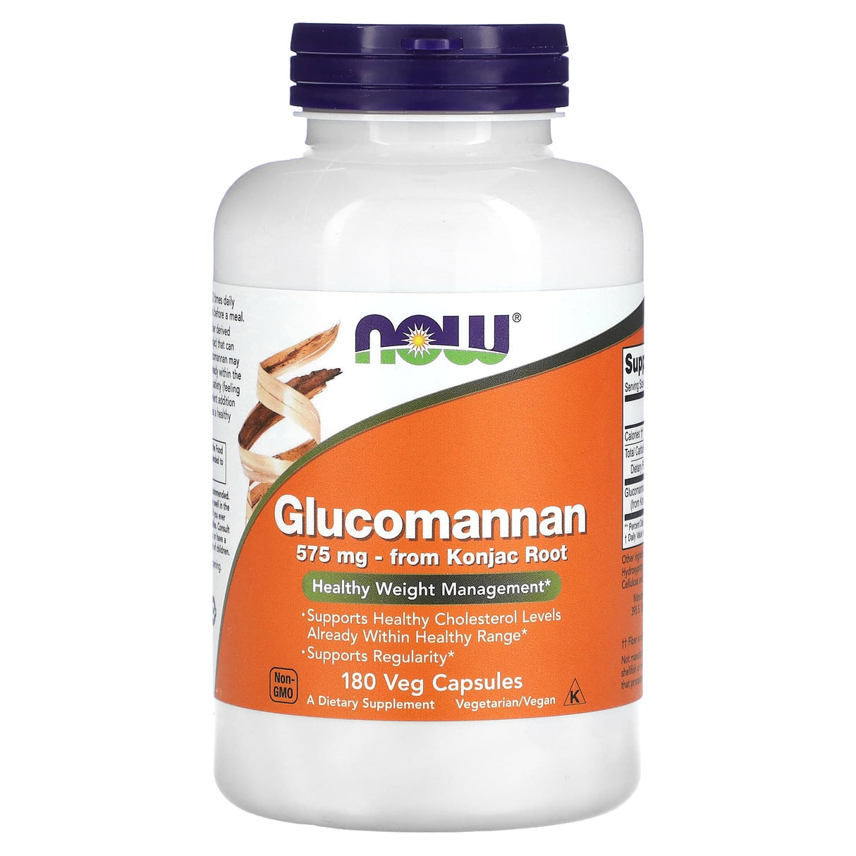 Glucomannan from Konjac Root, 575mg, Now Foods, 180 capsule