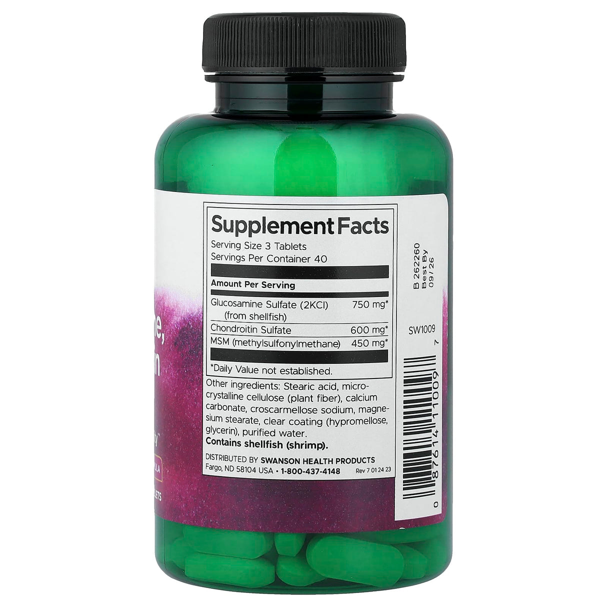 Glucosamine, Chondroitin & MSM 3-in-1 Formula, Swanson, 120 tablete SW1009