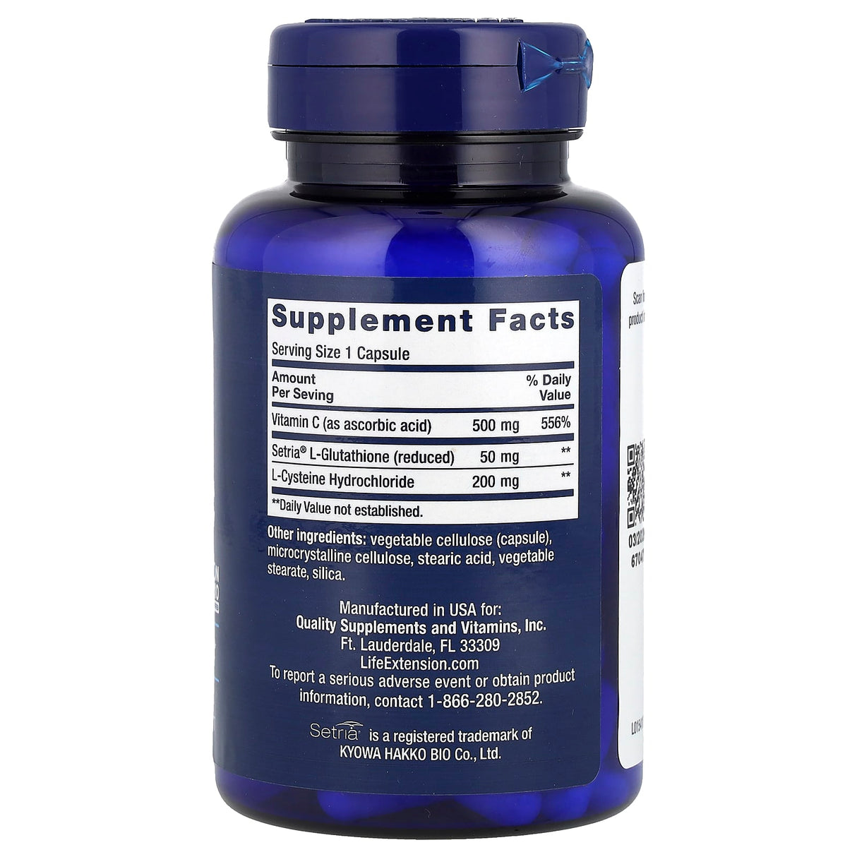 Glutathione, Cysteine & C, Life Extension, 100 capsule