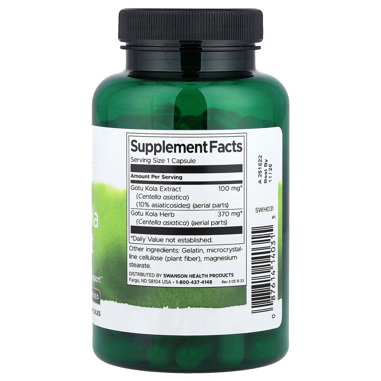 Gotu Kola Extract, 100 mg, Swanson, 120 capsule SWH031