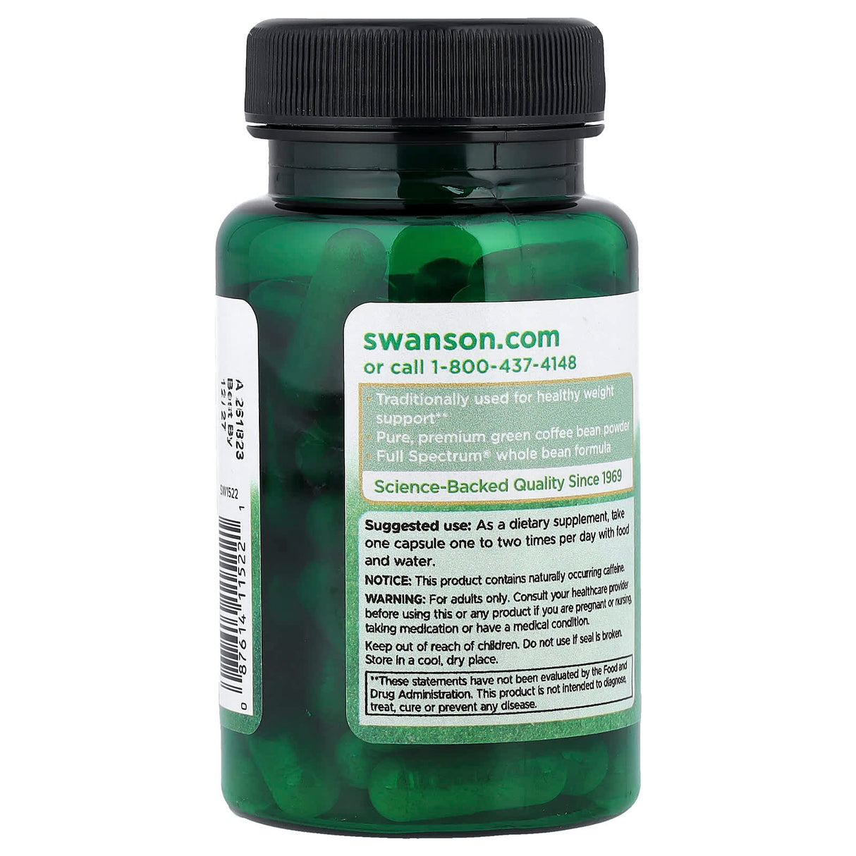 Green Coffee Bean (Boabe de Cafea Verde) 400 mg, Swanson, 60 capsule SW1522