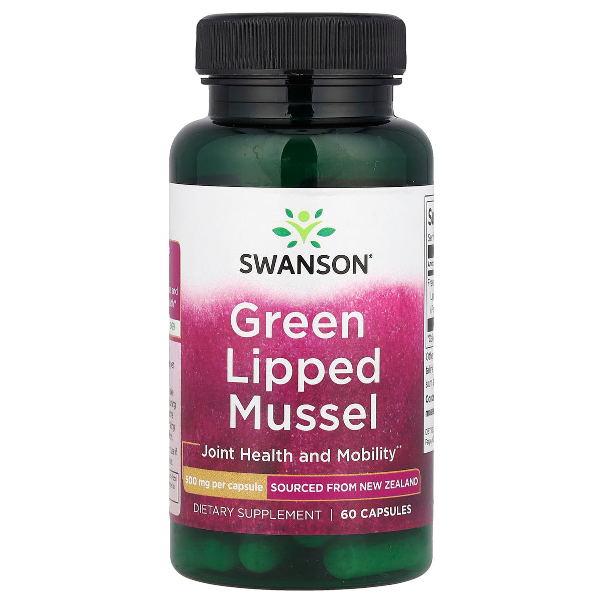 Green Lipped Mussel (Extract Scoica Cochilie Verde), 500mg, Swanson, 60 capsule SW1434