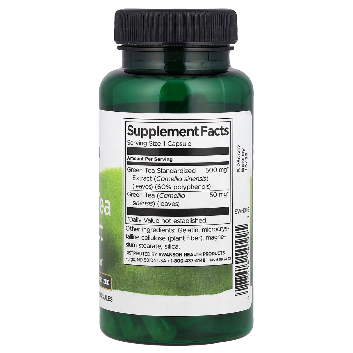 Green Tea Extract (Ceai Verde), 500 mg, Swanson, 60 capsule SWH099