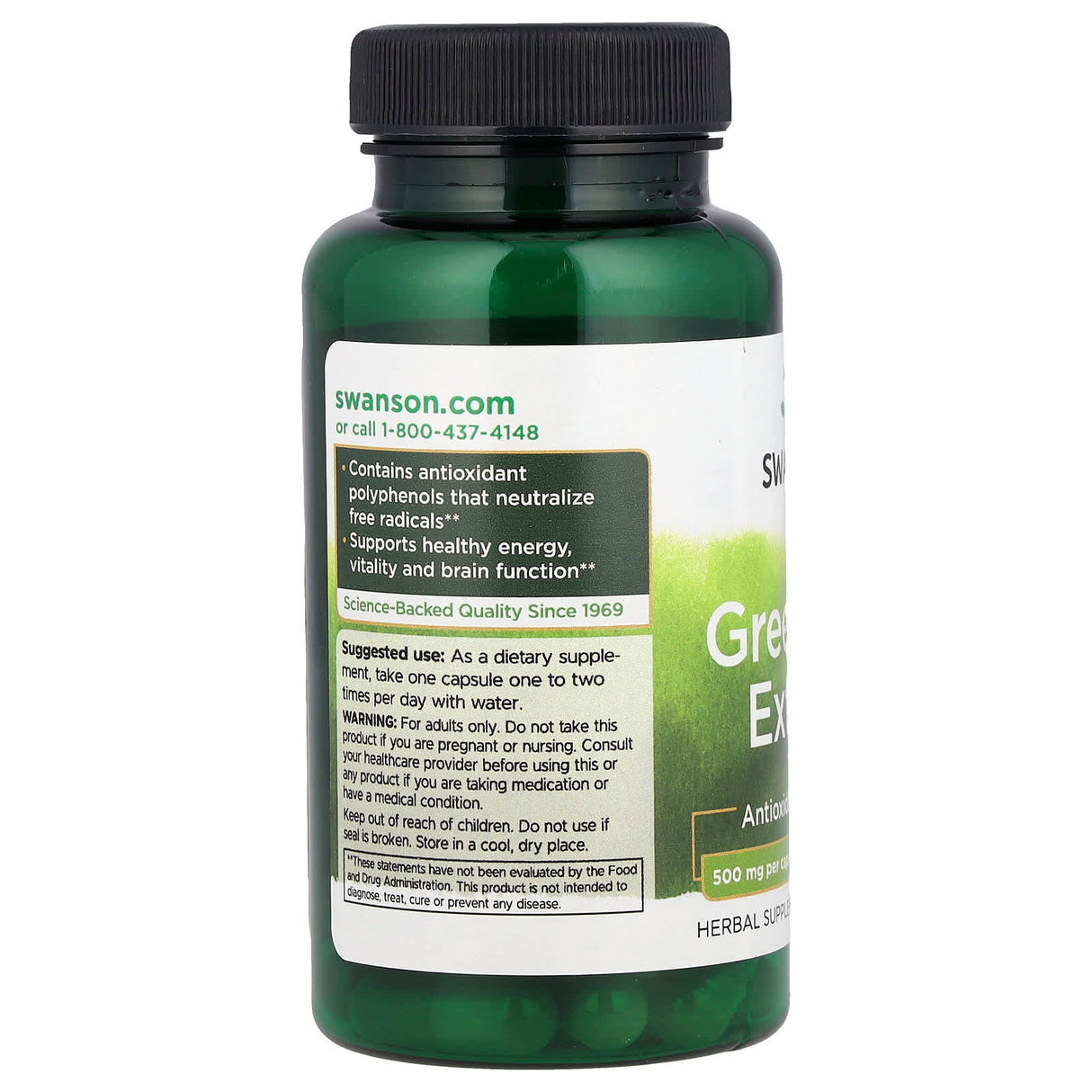 Green Tea Extract (Ceai Verde), 500 mg, Swanson, 60 capsule SWH099