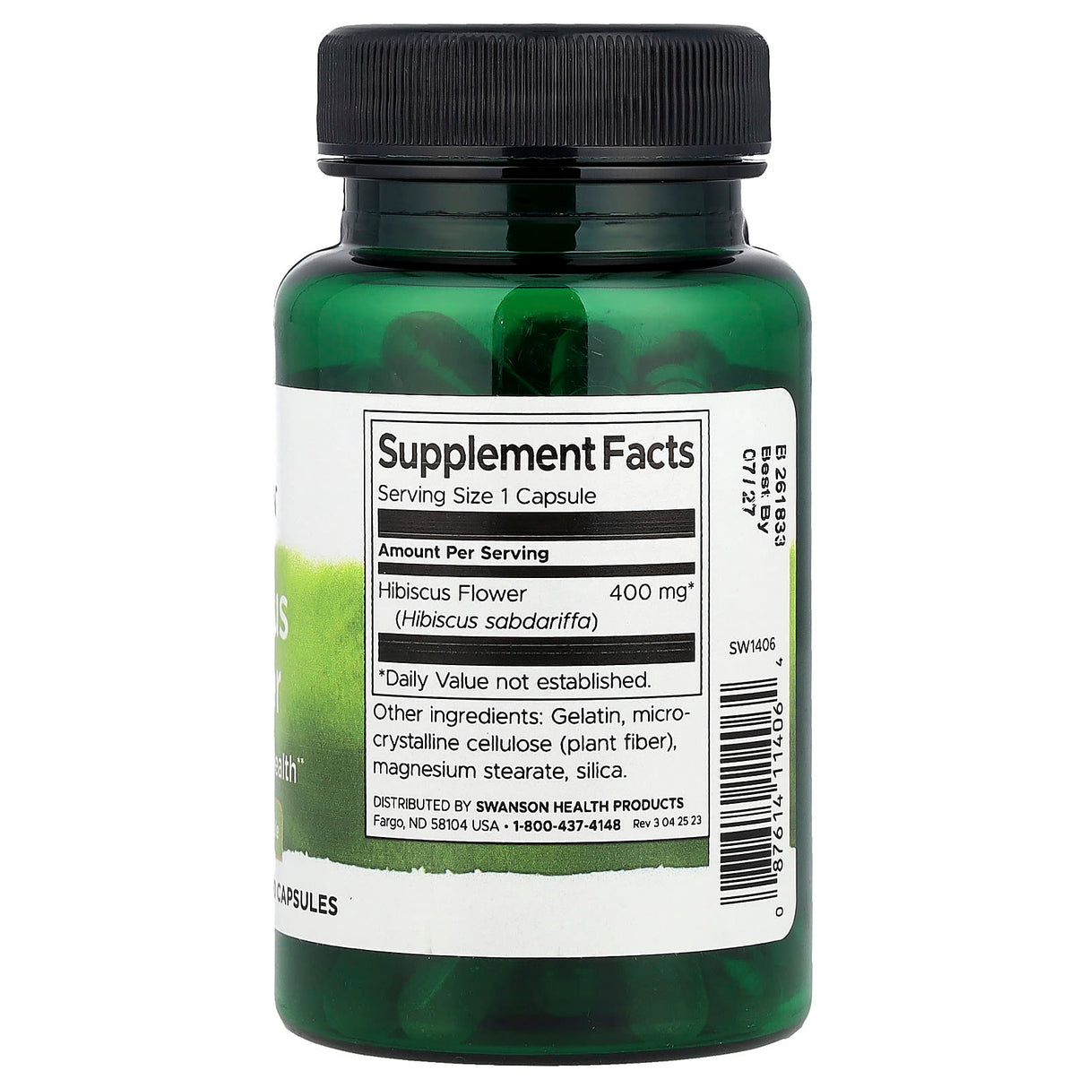 Hibiscus Flower 400 mg, Swanson, 60 capsule SW1406