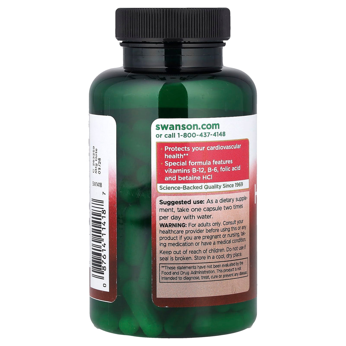 Homocysteine Formula, Swanson, 120 capsule SW1418