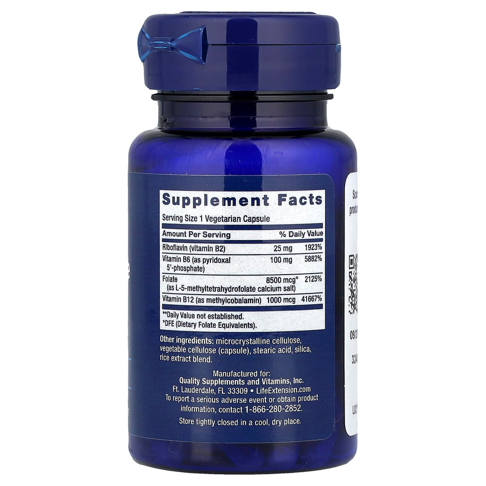 Homocysteine Resist (Vitamina B2, B6, B9, B12), Life Extension, 60 capsule