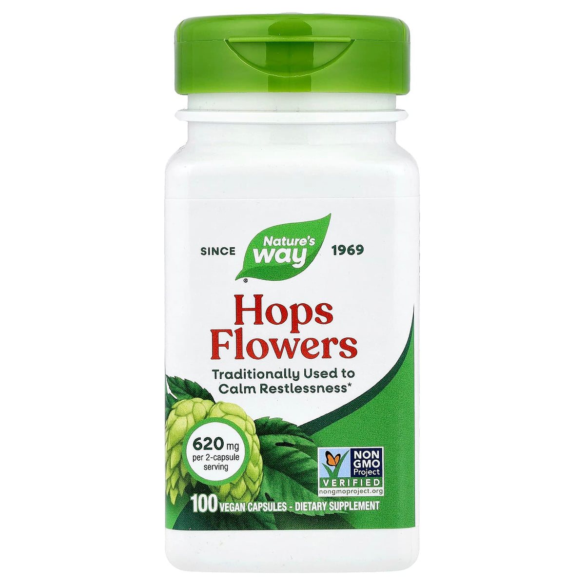 Hops Flowers (Hamei), 310 mg, Nature's Way, 100 Capsule