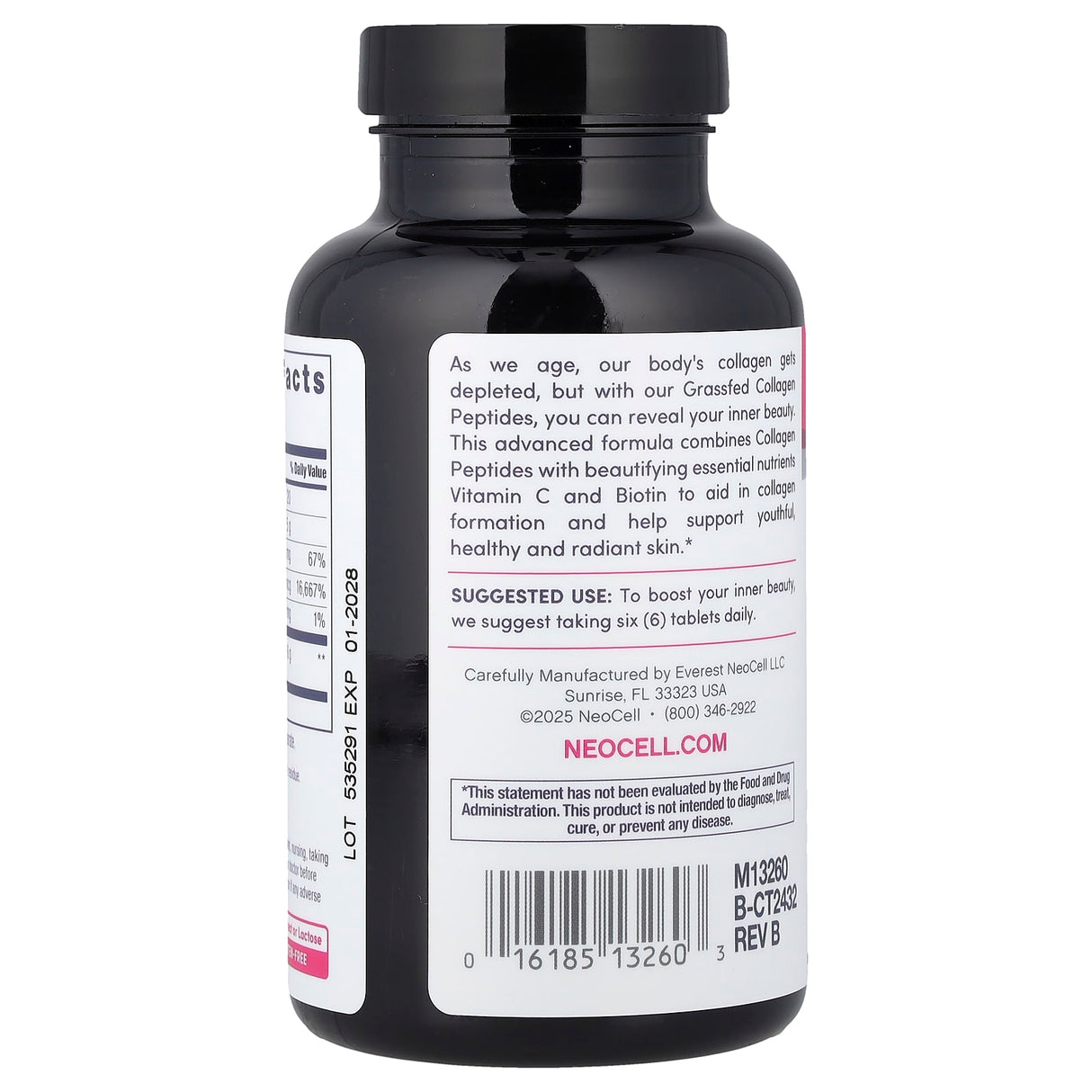 Hydrolyzed Collagen + Vitamin C & Biotin, NeoCell, 180 tablete