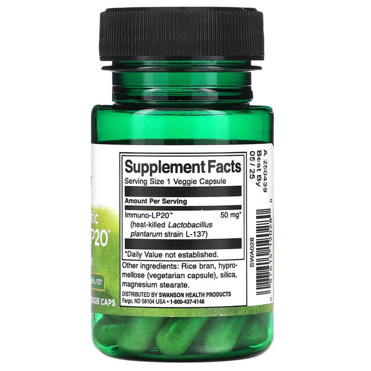 Immunobiotic, Lactobacillus plantarum, Swanson, 30 capsule SWA028